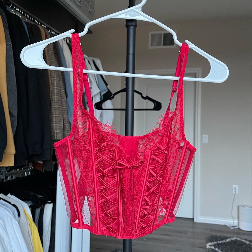 Victoria’s Secret Red Lace Corset Top